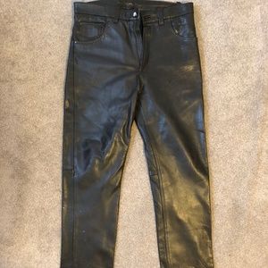 Black Motorcycle Leather Pants
